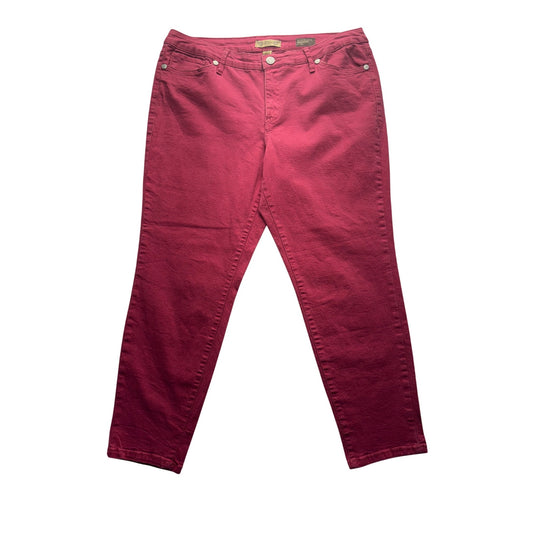 Nine West Vintage America Matchstick Skinny Pants Red Size 14 32" Inseam #9253