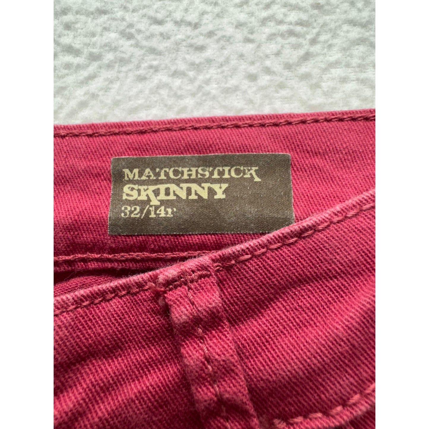 Nine West Vintage America Matchstick Skinny Pants Red Size 14 32" Inseam #9253