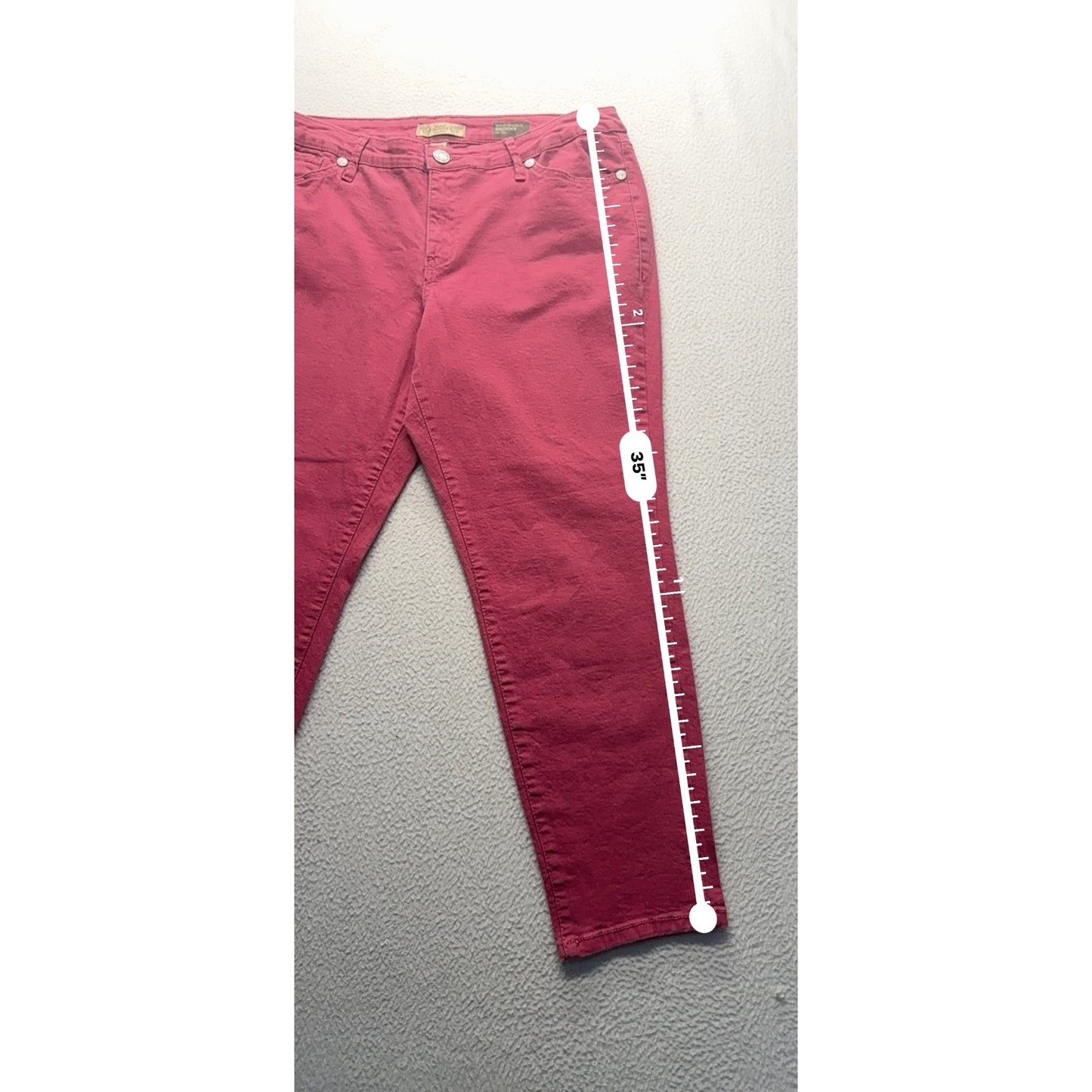 Nine West Vintage America Matchstick Skinny Pants Red Size 14 32" Inseam #9253
