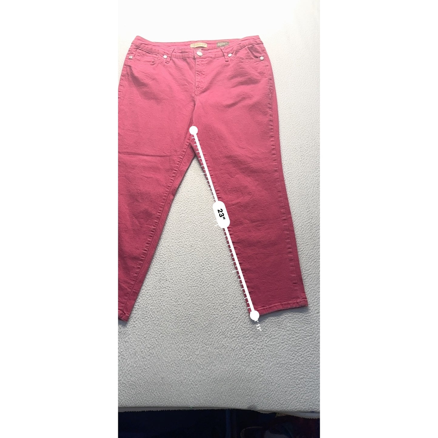 Nine West Vintage America Matchstick Skinny Pants Red Size 14 32" Inseam #9253