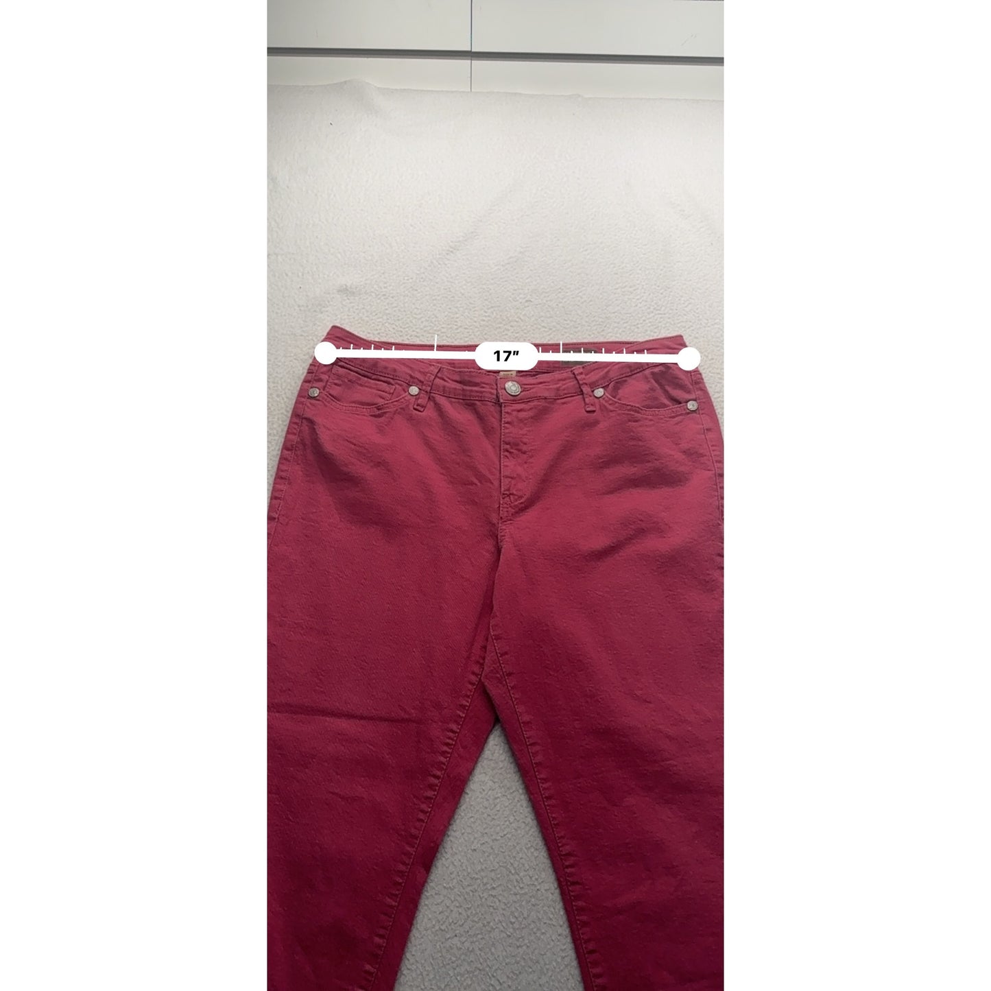 Nine West Vintage America Matchstick Skinny Pants Red Size 14 32" Inseam #9253