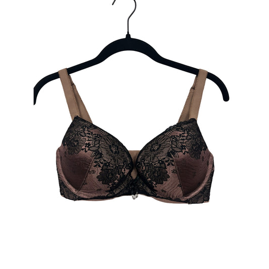 Parisa Womens Brown & Black Lace Push Up Bra 32DDD #6267