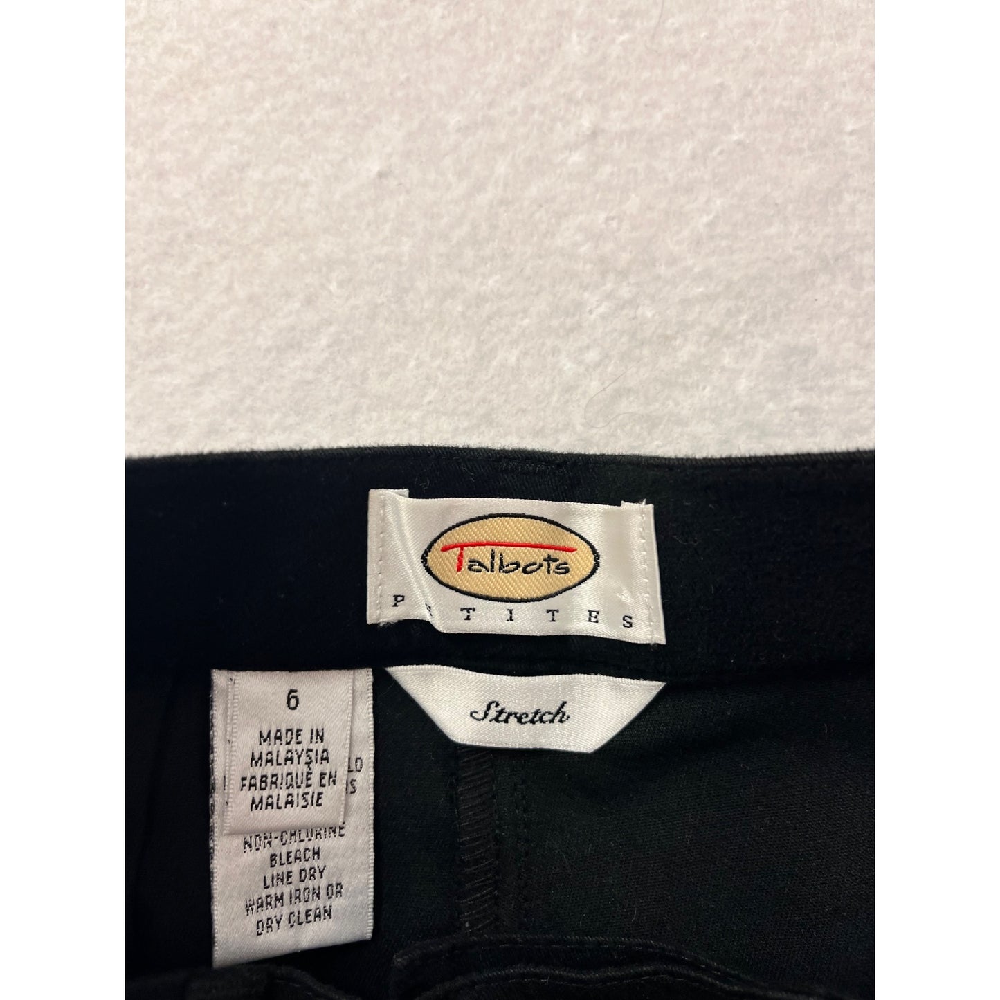 Vintage Talbots Womens Black Pants With Gold Bug & Hat Pattern Stretch Fabric Size 6 #8081