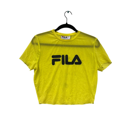 Women’s Neon Yellow FILA Mesh CropTop #2995