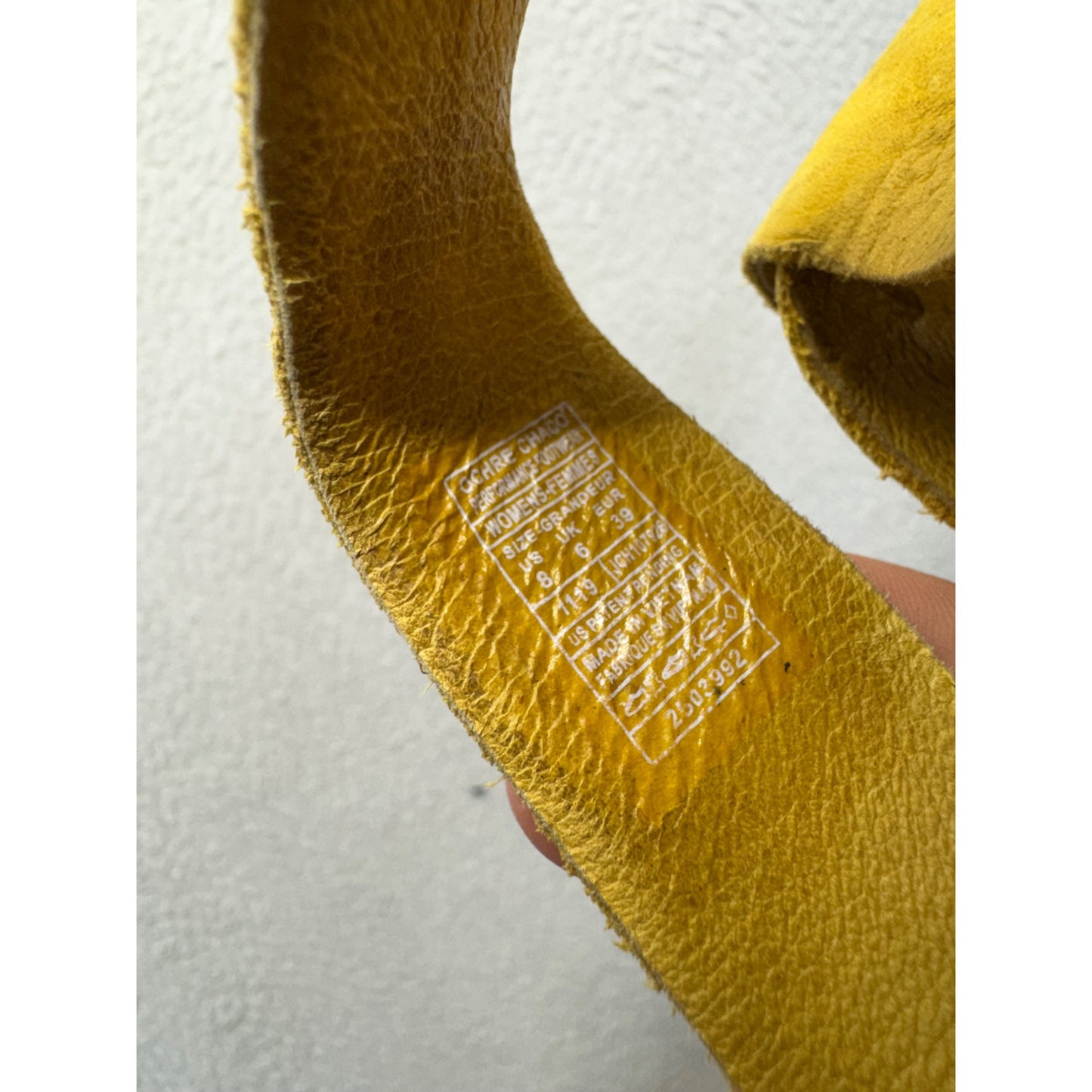 Chaco Yellow Leather Slide Sandals With Crisscross Straps #9297