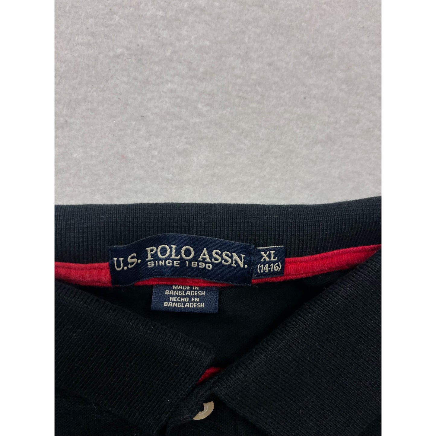 U.S. Polo Assn. Kids Black Polo Shirt XL Cotton #643A