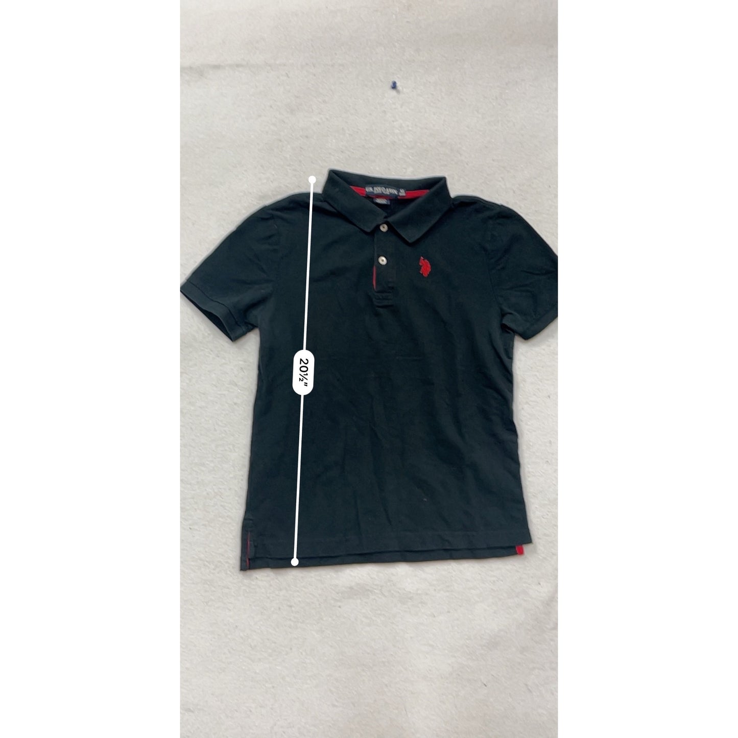 U.S. Polo Assn. Kids Black Polo Shirt XL Cotton #643A