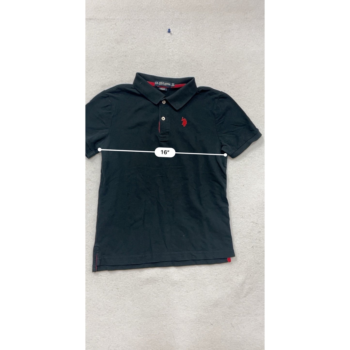 U.S. Polo Assn. Kids Black Polo Shirt XL Cotton #643A