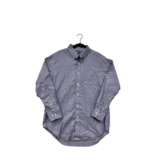 Lauren Ralph Lauren Mens Classic Fit Non-Iron Button-Down Shirt 16 32/33 Blue #6904