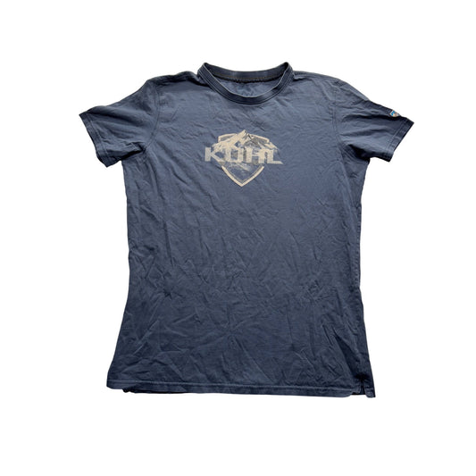 Kuhl Womens Organic Cotton T-Shirt Navy Blue  Graphic Design Size M #7769