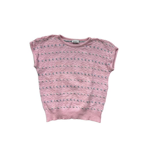Vintage Jessica Scott Pink Knit Sweater Top Womens S #8267