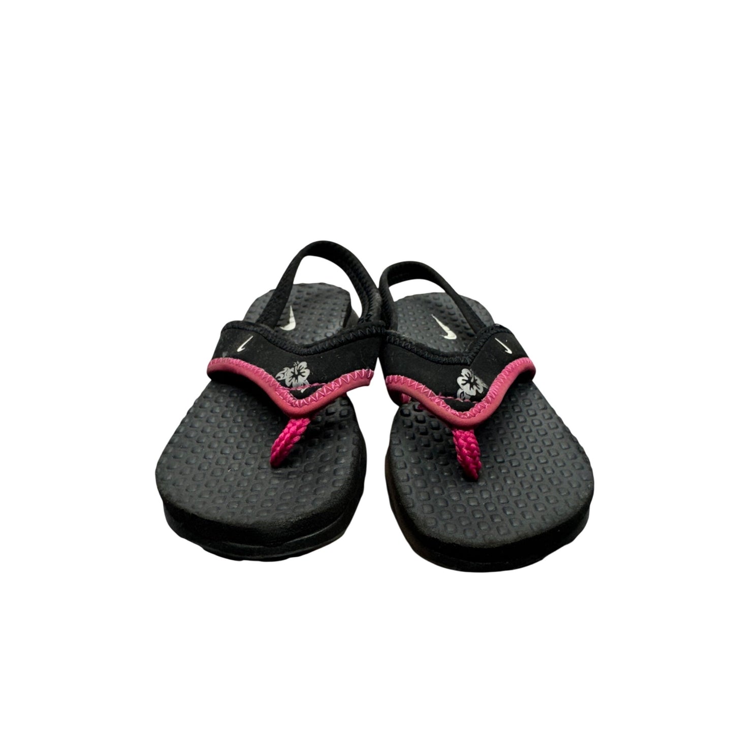Nike Toddler Black & Pink Sandals With Floral Accent #9240