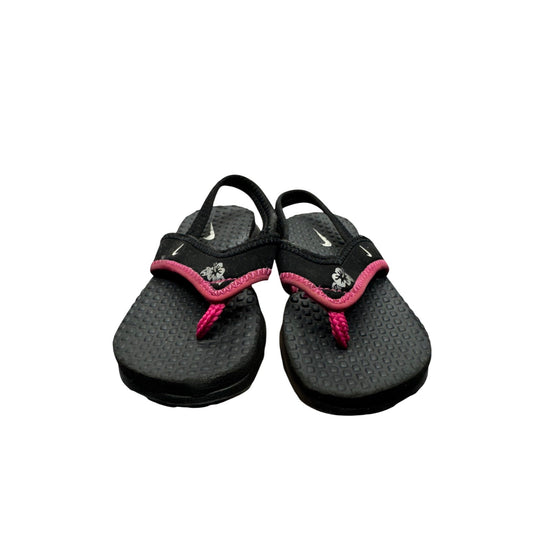 Nike Toddler Black & Pink Sandals With Floral Accent #9240