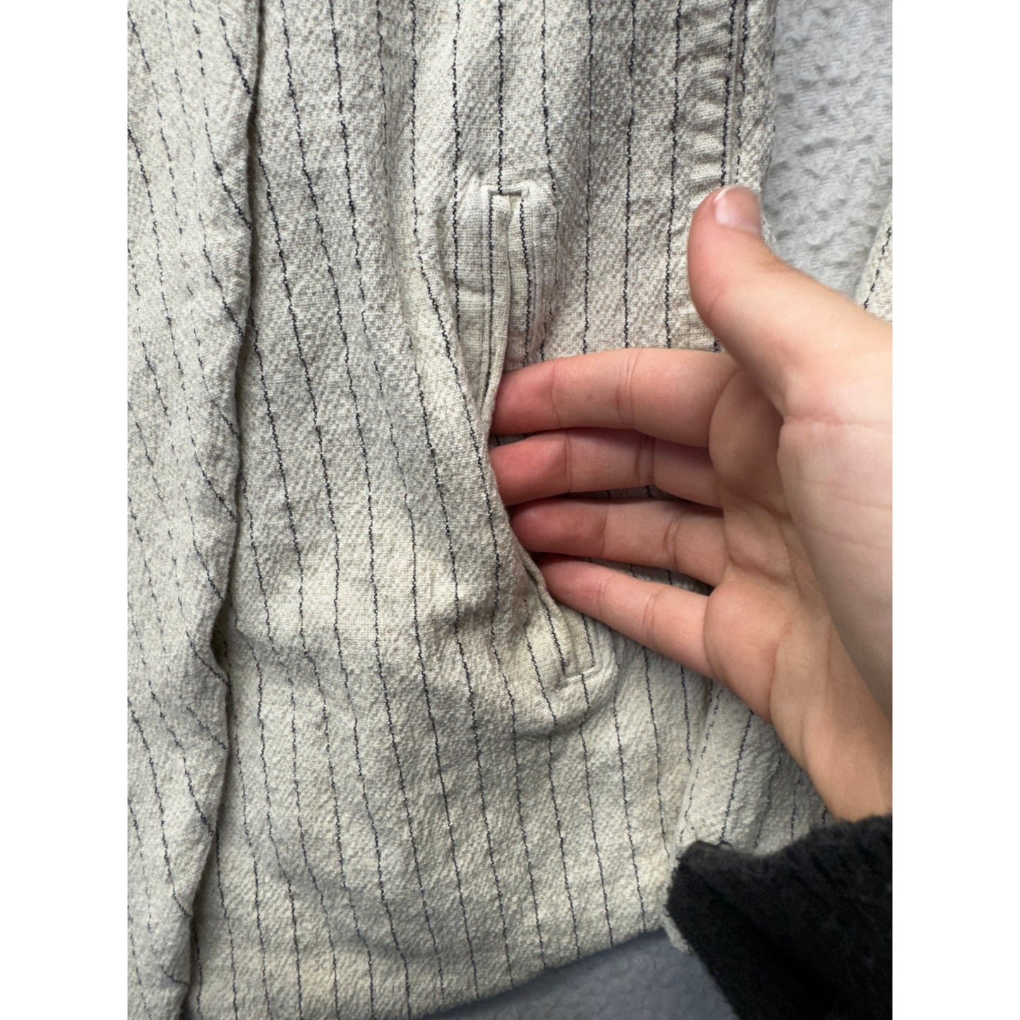 Blanknyc XS Beige Striped Asymmetric Lightweight Jacket #9415