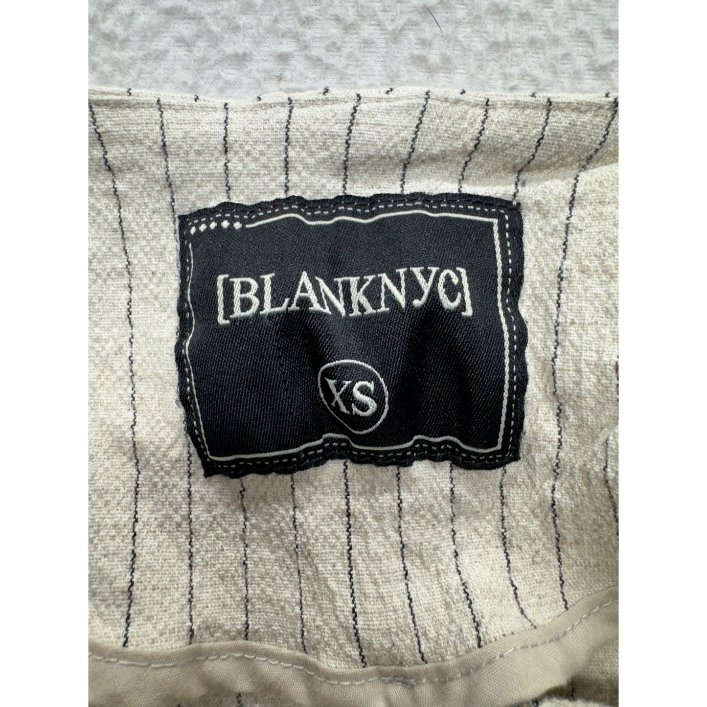 Blanknyc XS Beige Striped Asymmetric Lightweight Jacket #9415