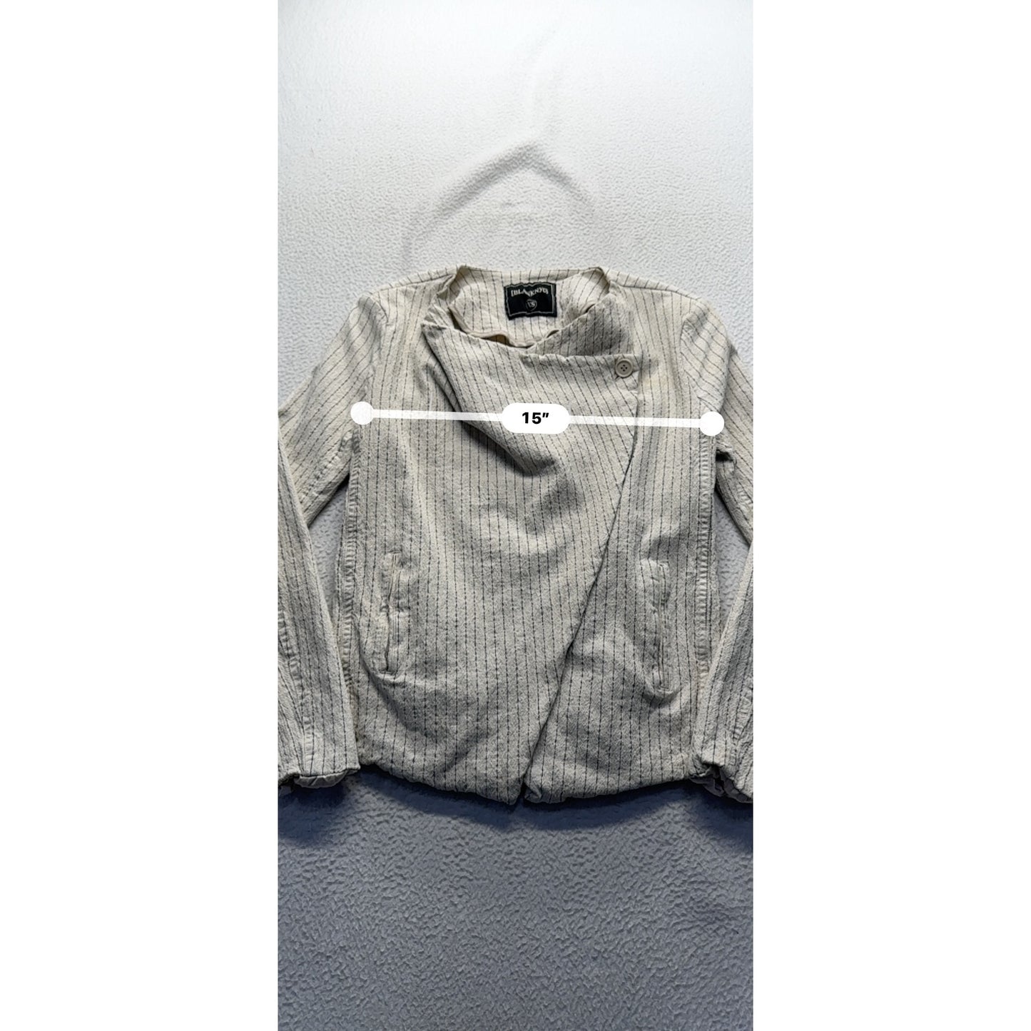 Blanknyc XS Beige Striped Asymmetric Lightweight Jacket #9415