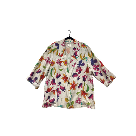 Vintage Apparenza Womens Floral Blazer Jacket 22W #6946