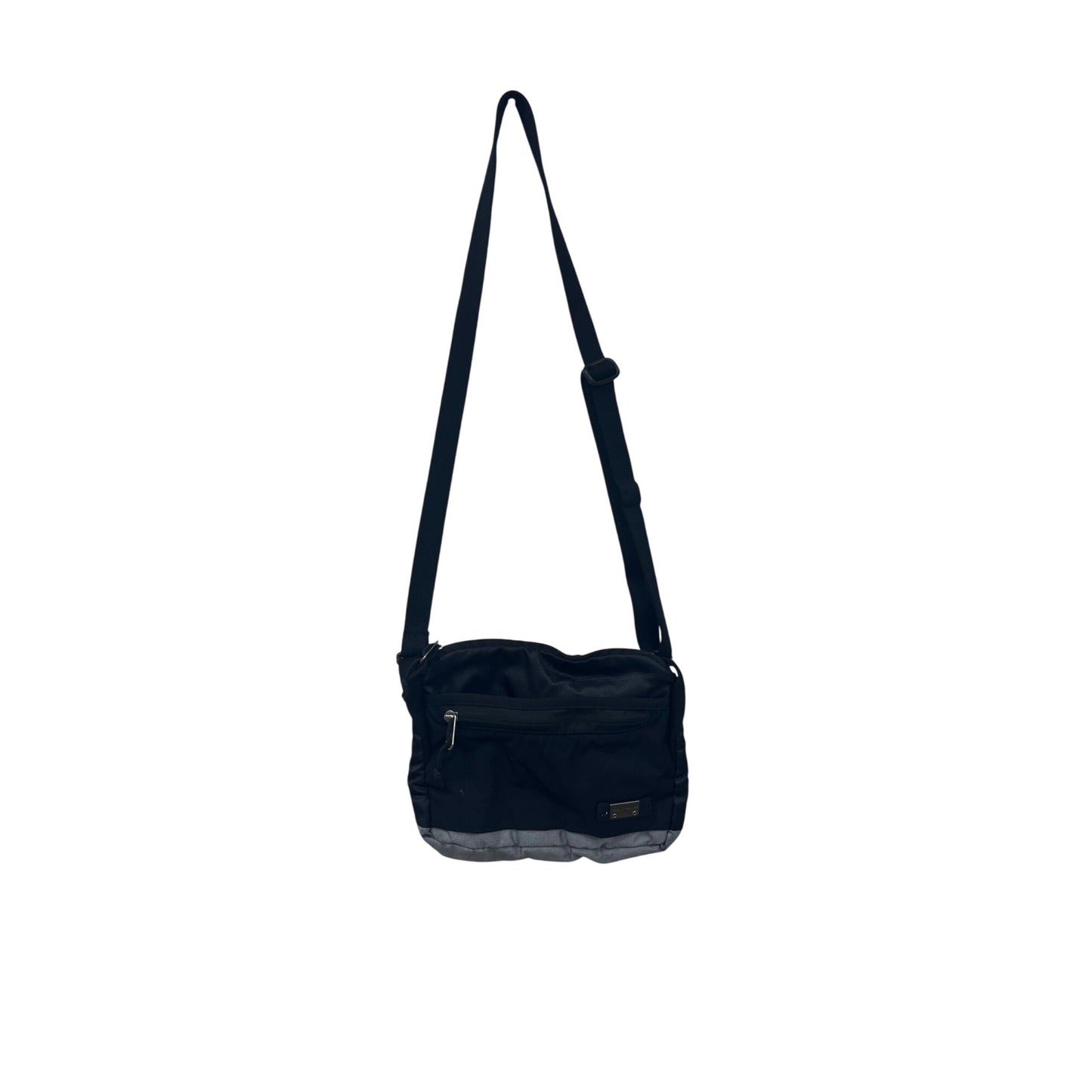Black Nylon Crossbody Bag With Adjustable Strap #84A