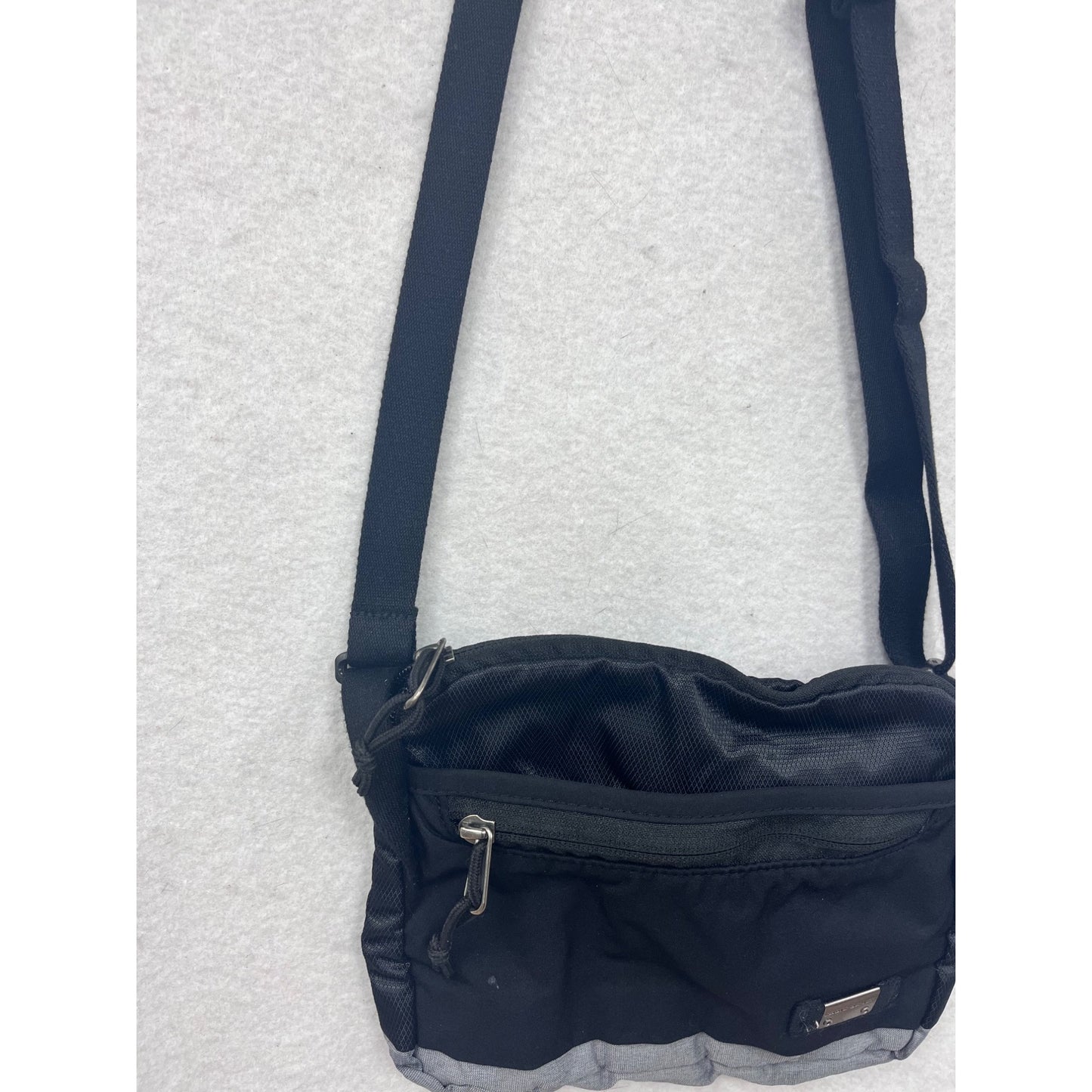 Black Nylon Crossbody Bag With Adjustable Strap #84A