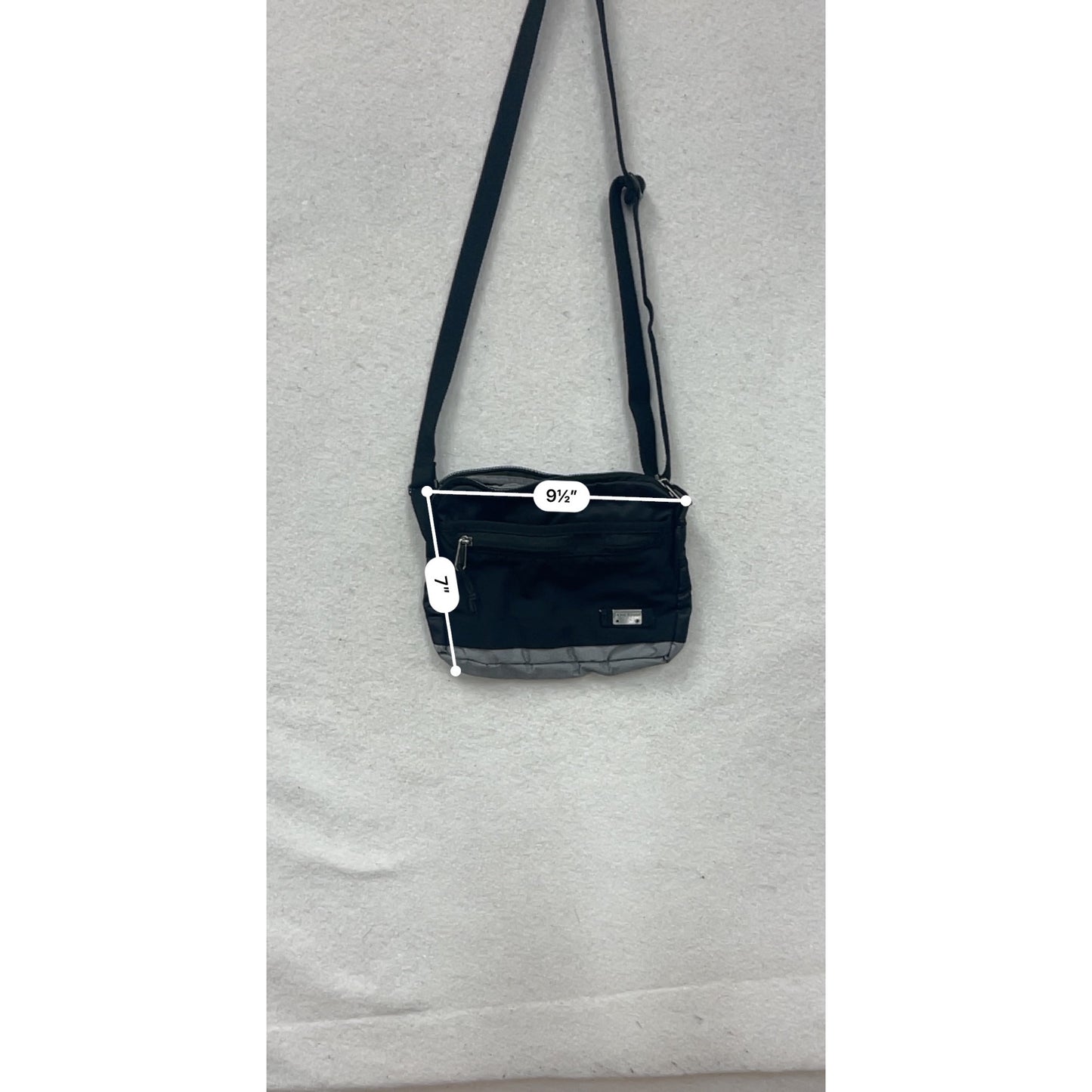 Black Nylon Crossbody Bag With Adjustable Strap #84A