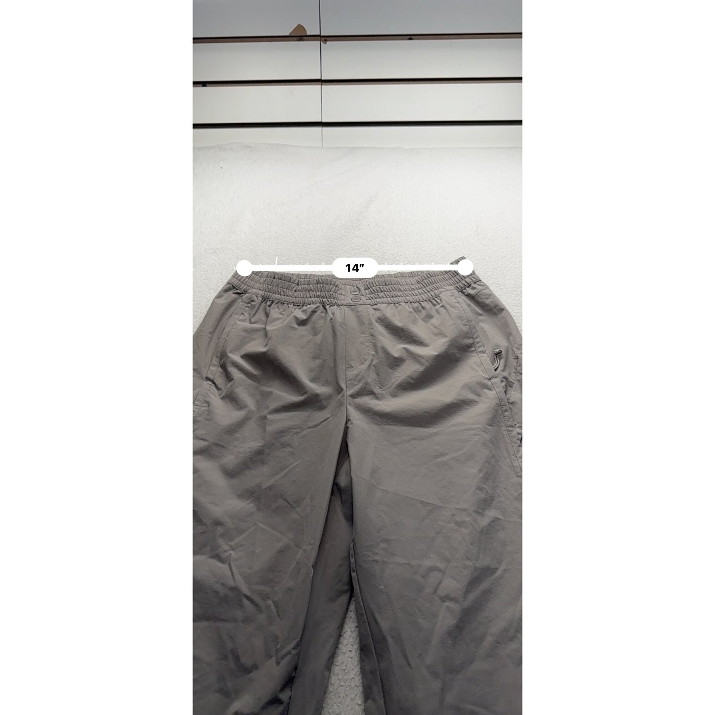 Avalanche Gray Nylon/Spandex Lightweight Elastic Waist Hiking Pants M 284B