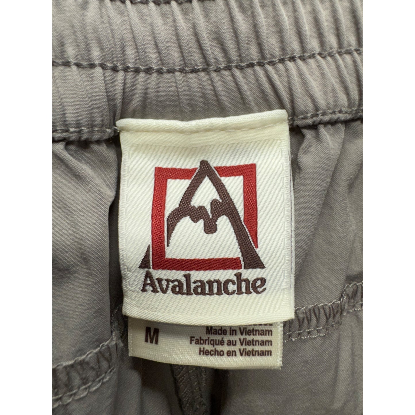 Avalanche Gray Nylon/Spandex Lightweight Elastic Waist Hiking Pants M 284B