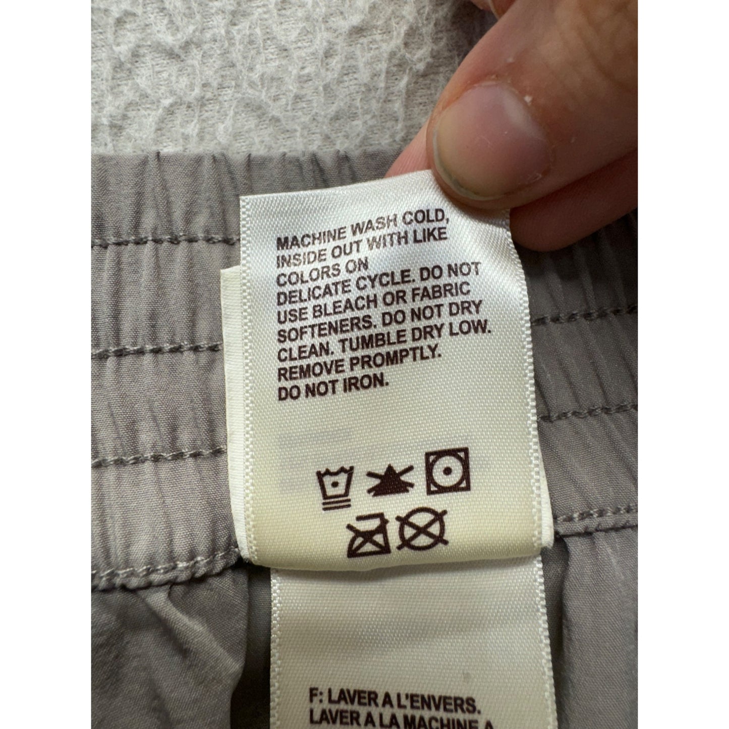 Avalanche Gray Nylon/Spandex Lightweight Elastic Waist Hiking Pants M 284B