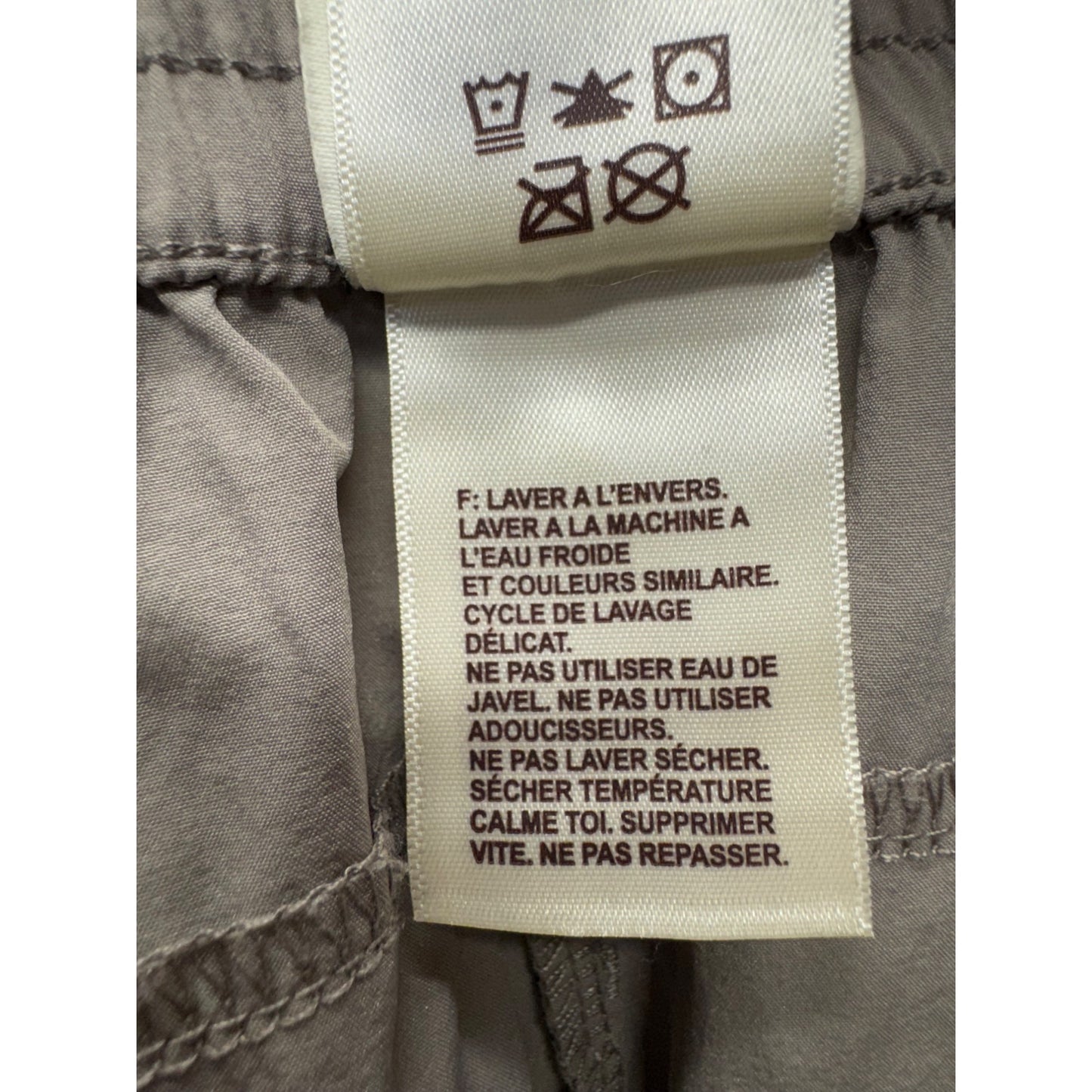 Avalanche Gray Nylon/Spandex Lightweight Elastic Waist Hiking Pants M 284B