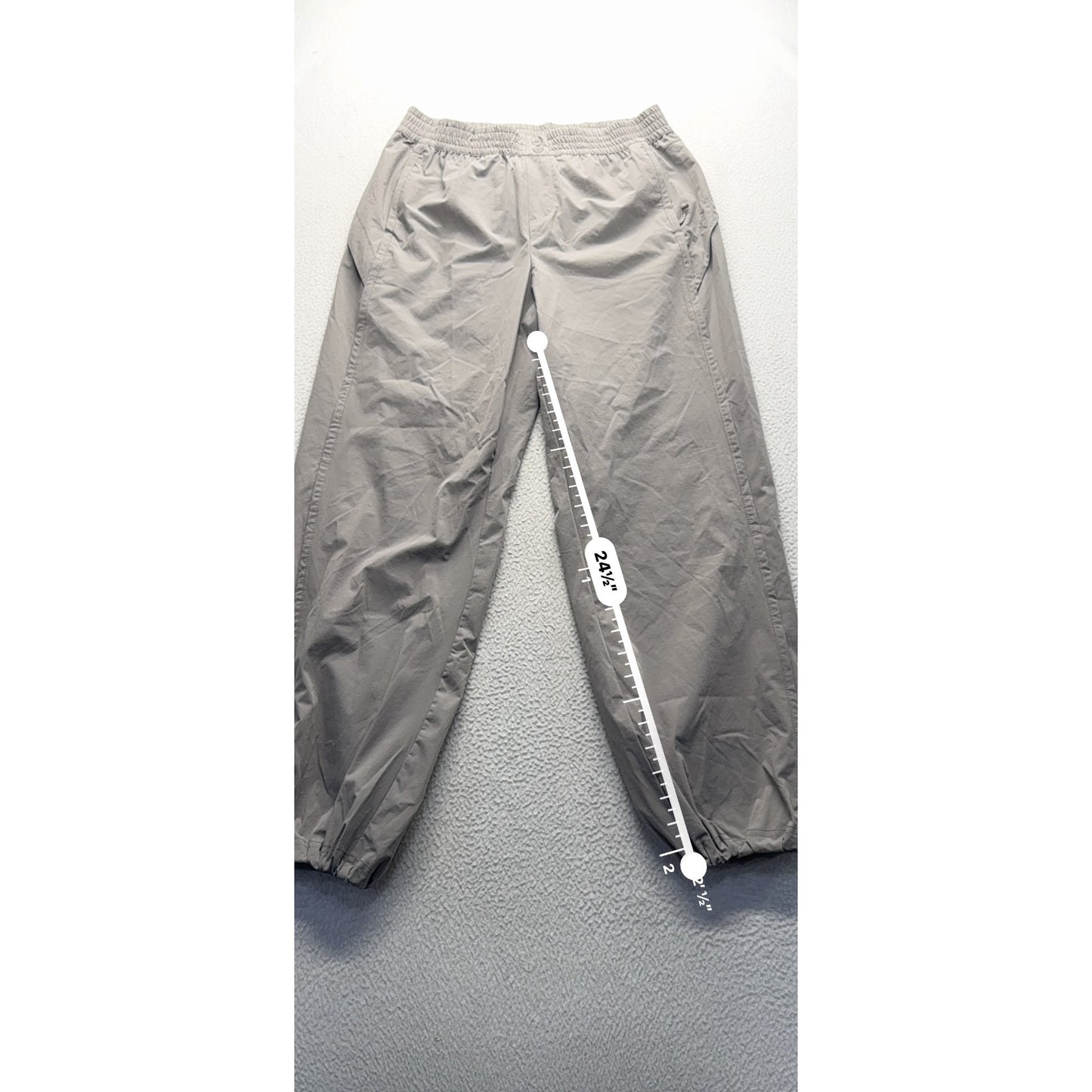 Avalanche Gray Nylon/Spandex Lightweight Elastic Waist Hiking Pants M 284B