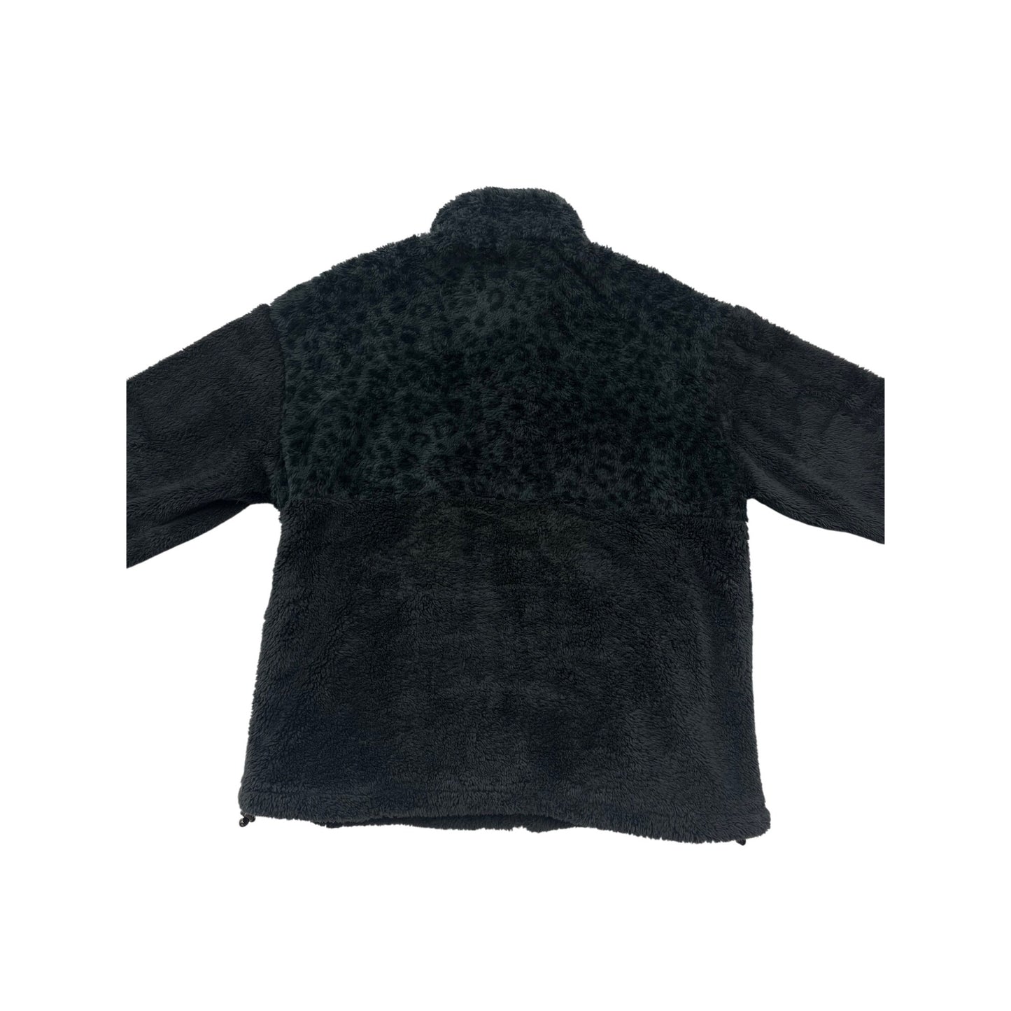 New Balance L Black Leopard Sherpa Fleece Full-Zip Jacket #8640