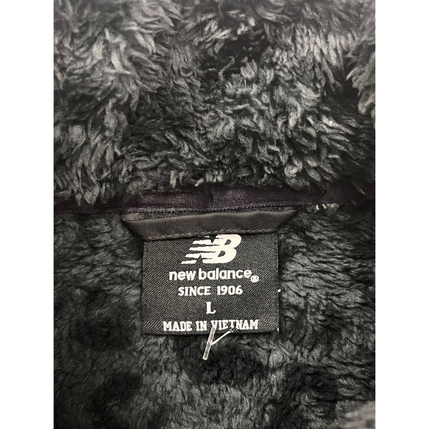 New Balance L Black Leopard Sherpa Fleece Full-Zip Jacket #8640