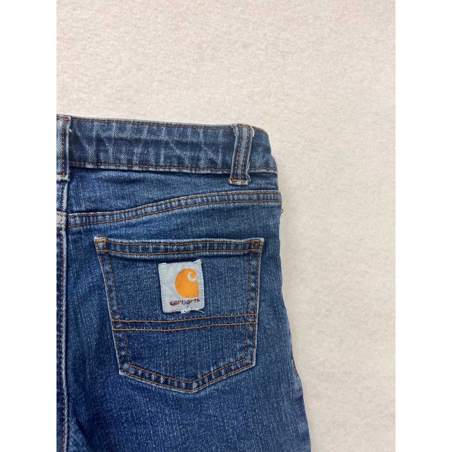 Carhartt Blue Denim Jeans Size 7 Straight Leg #8682