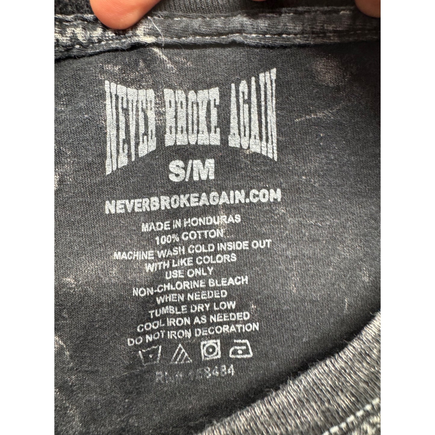 Youngboy Never Broke Again Graphic T-Shirt S/M Black Acid Wash #9526