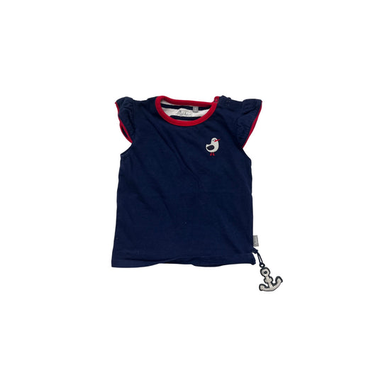 Sigikid Baby Navy Blue T-Shirt With Seagull & Anchor Appliqué  #8286