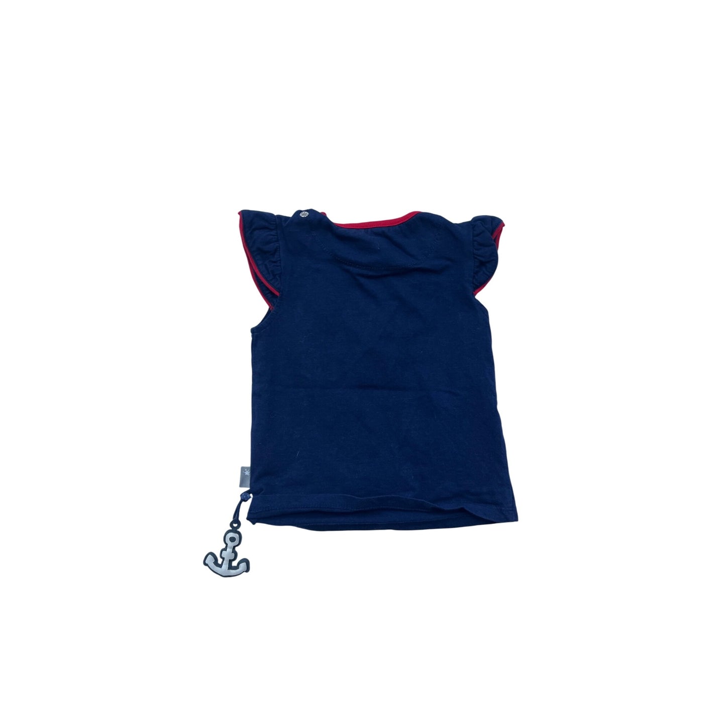 Sigikid Baby Navy Blue T-Shirt With Seagull & Anchor Appliqué  #8286