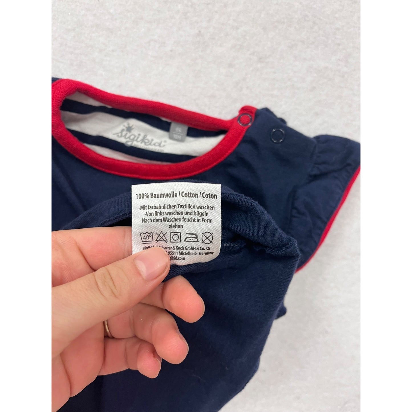 Sigikid Baby Navy Blue T-Shirt With Seagull & Anchor Appliqué  #8286