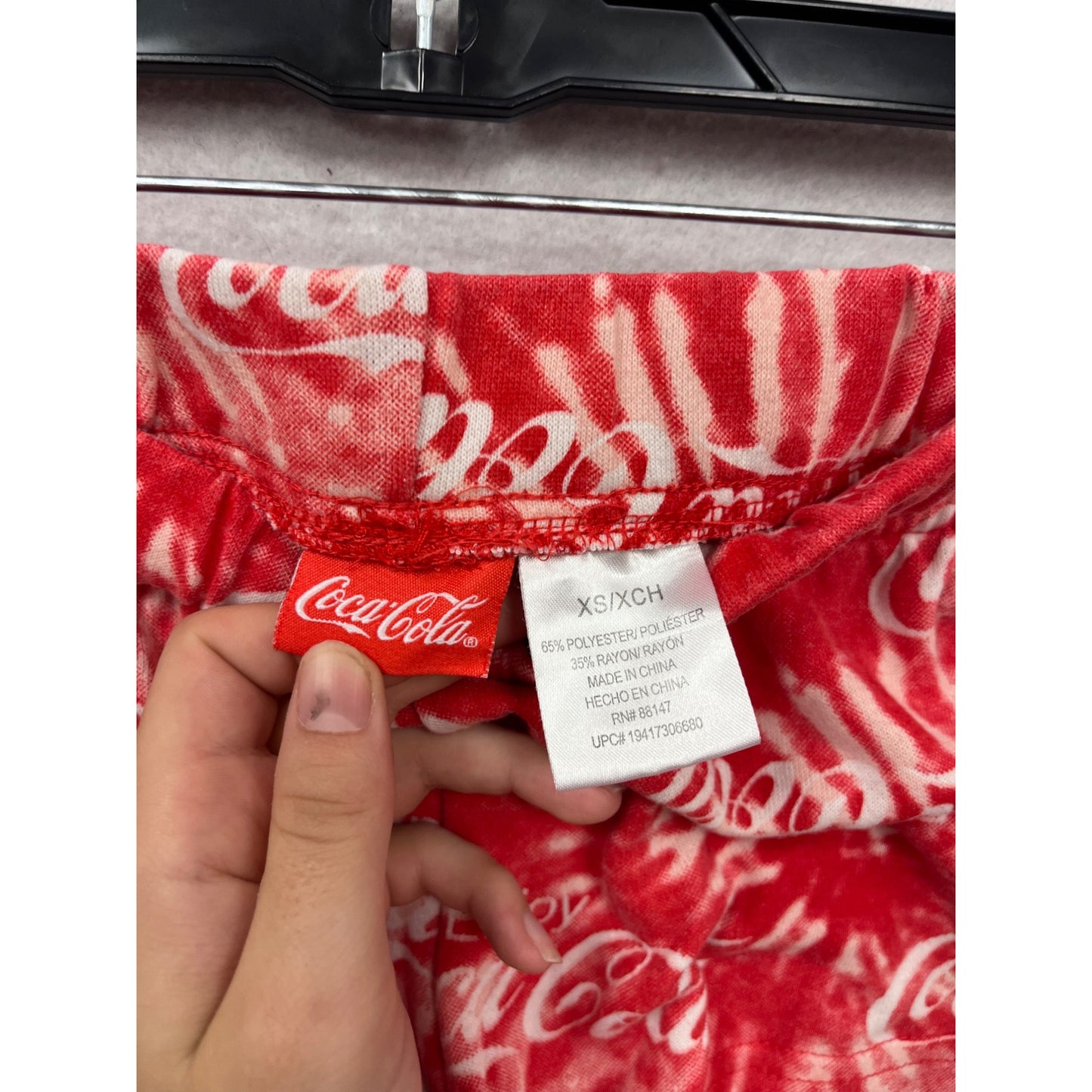 Coca Cola Tie Dye Red Graphic Lounge Shorts Soft Comfy Retro #486A
