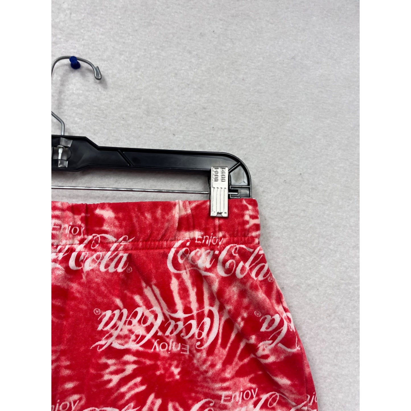 Coca Cola Tie Dye Red Graphic Lounge Shorts Soft Comfy Retro #486A