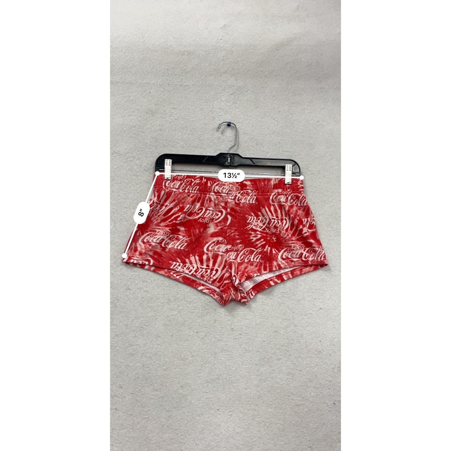 Coca Cola Tie Dye Red Graphic Lounge Shorts Soft Comfy Retro #486A