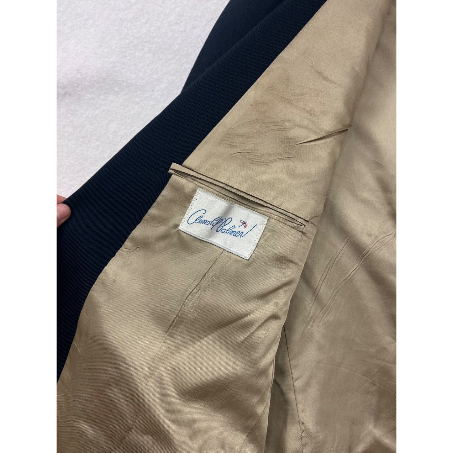 Arnold Palmer Navy Blue Blazer 44L Tailored In U.S.A. #8431