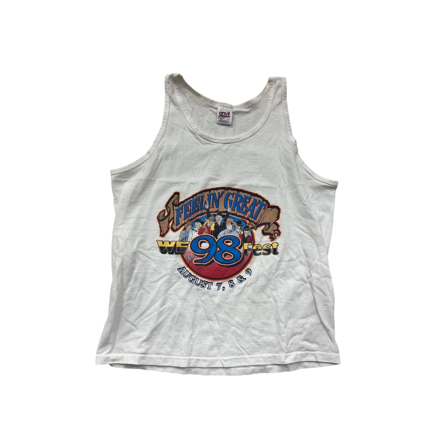 Vintage 1998 WF Fest Tank Top Feelin Great Anvil Men’s Large #8876
