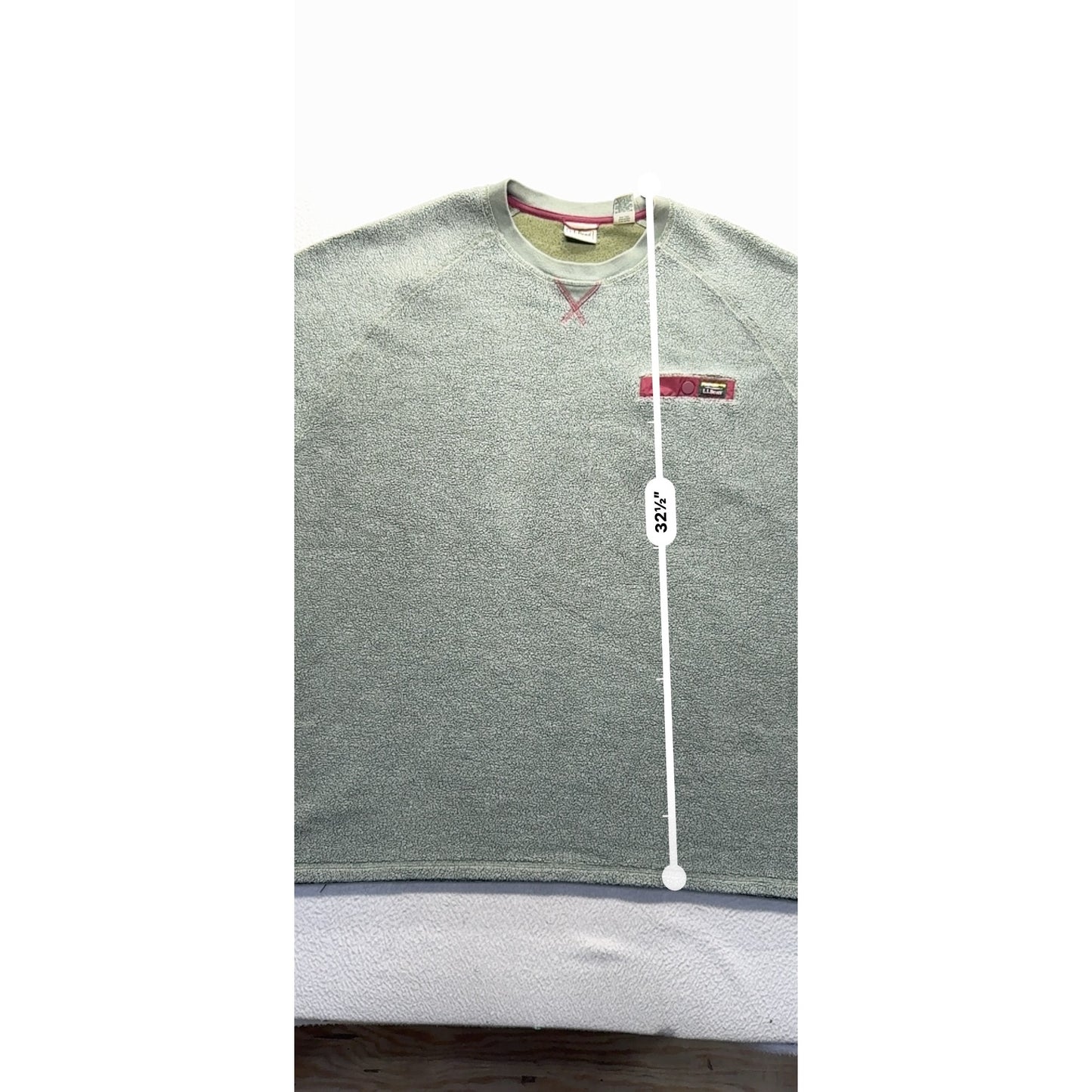 L.L.Bean XXXL Tall Gray Pullover Sweatshirt With Burgundy Accents #127B
