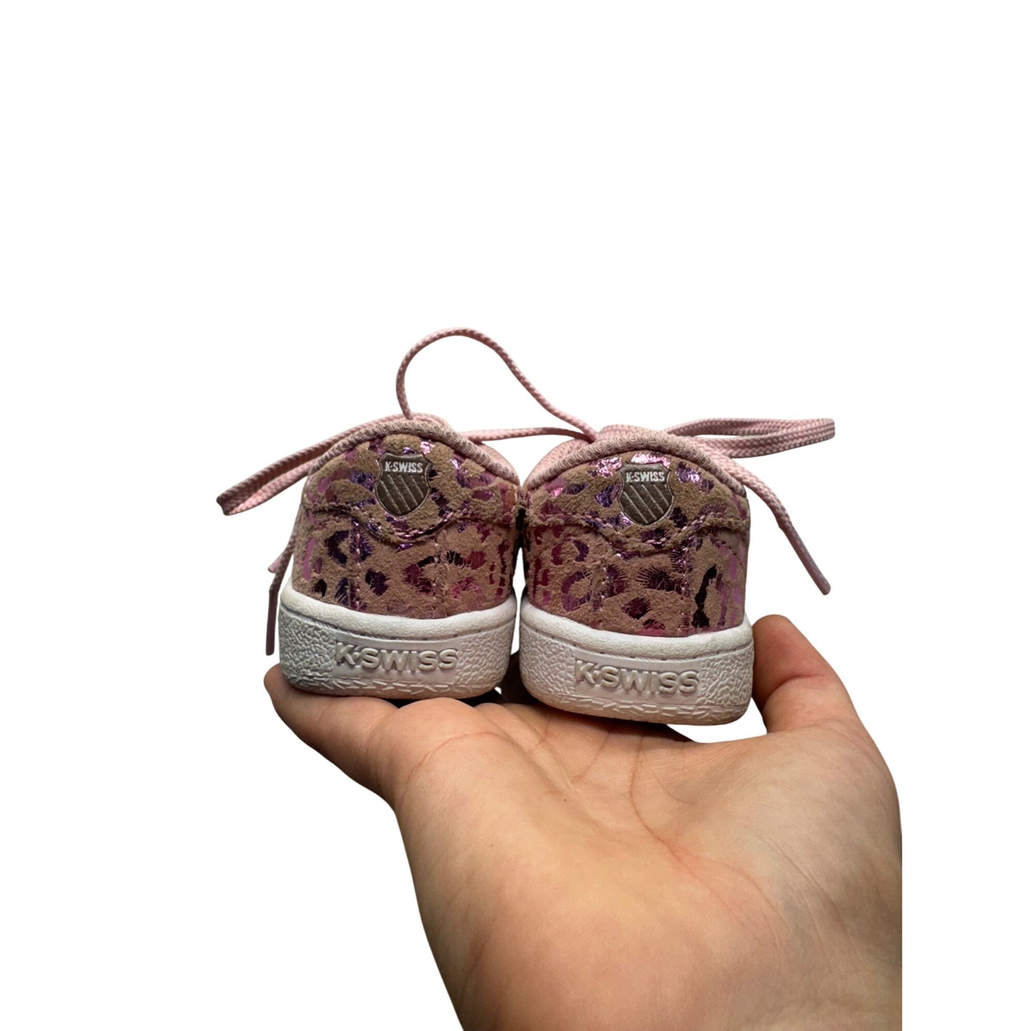 K Swiss Infant Pink Metallic Leopard Print Low Top Sneakers #9643