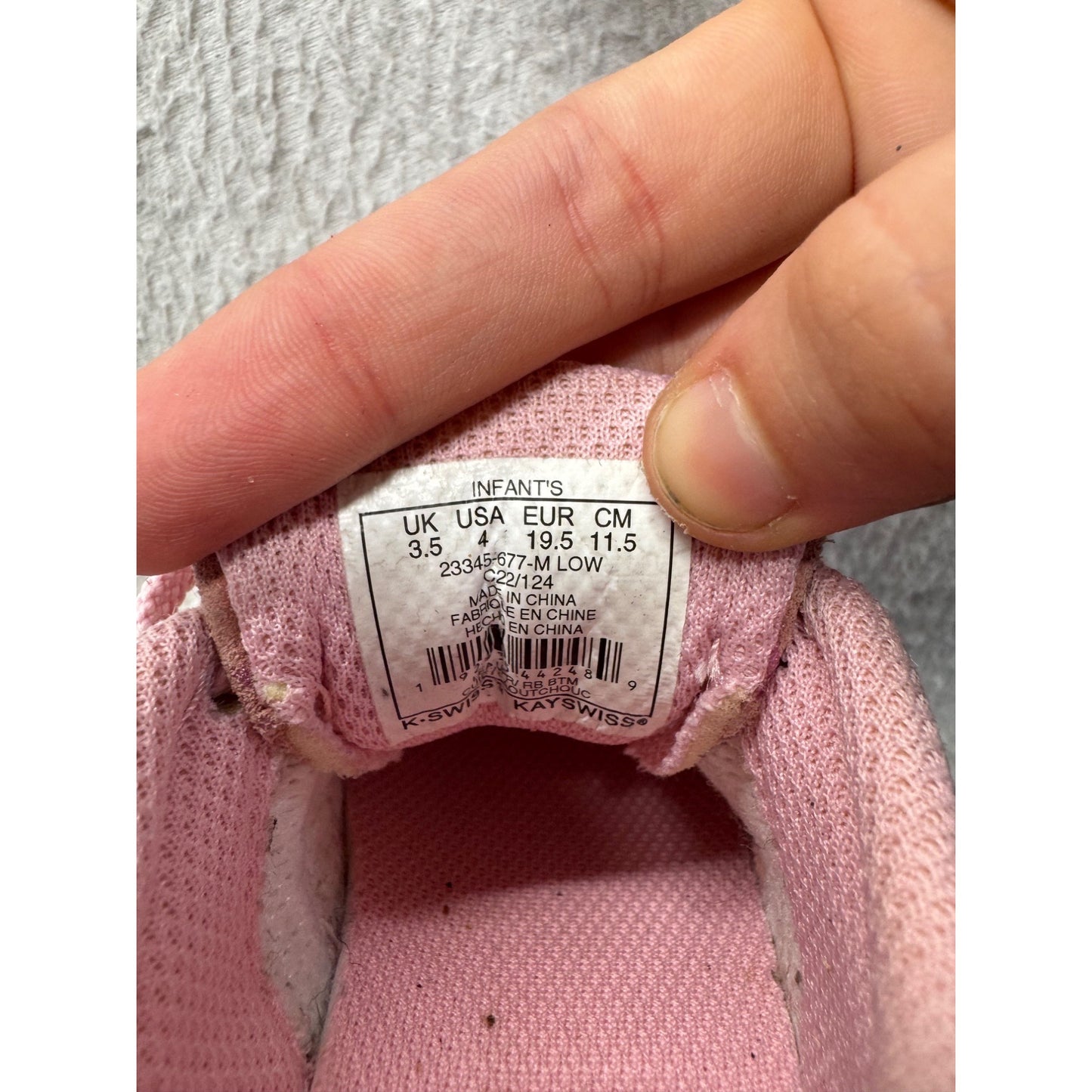 K Swiss Infant Pink Metallic Leopard Print Low Top Sneakers #9643