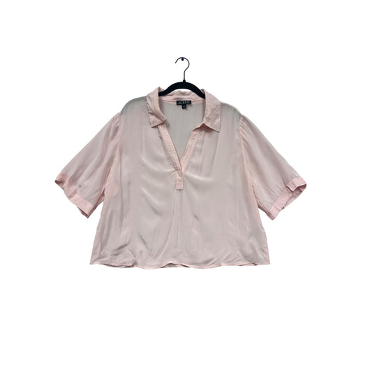J.Crew Blush Pink V-Neck Blouse Size L #836A