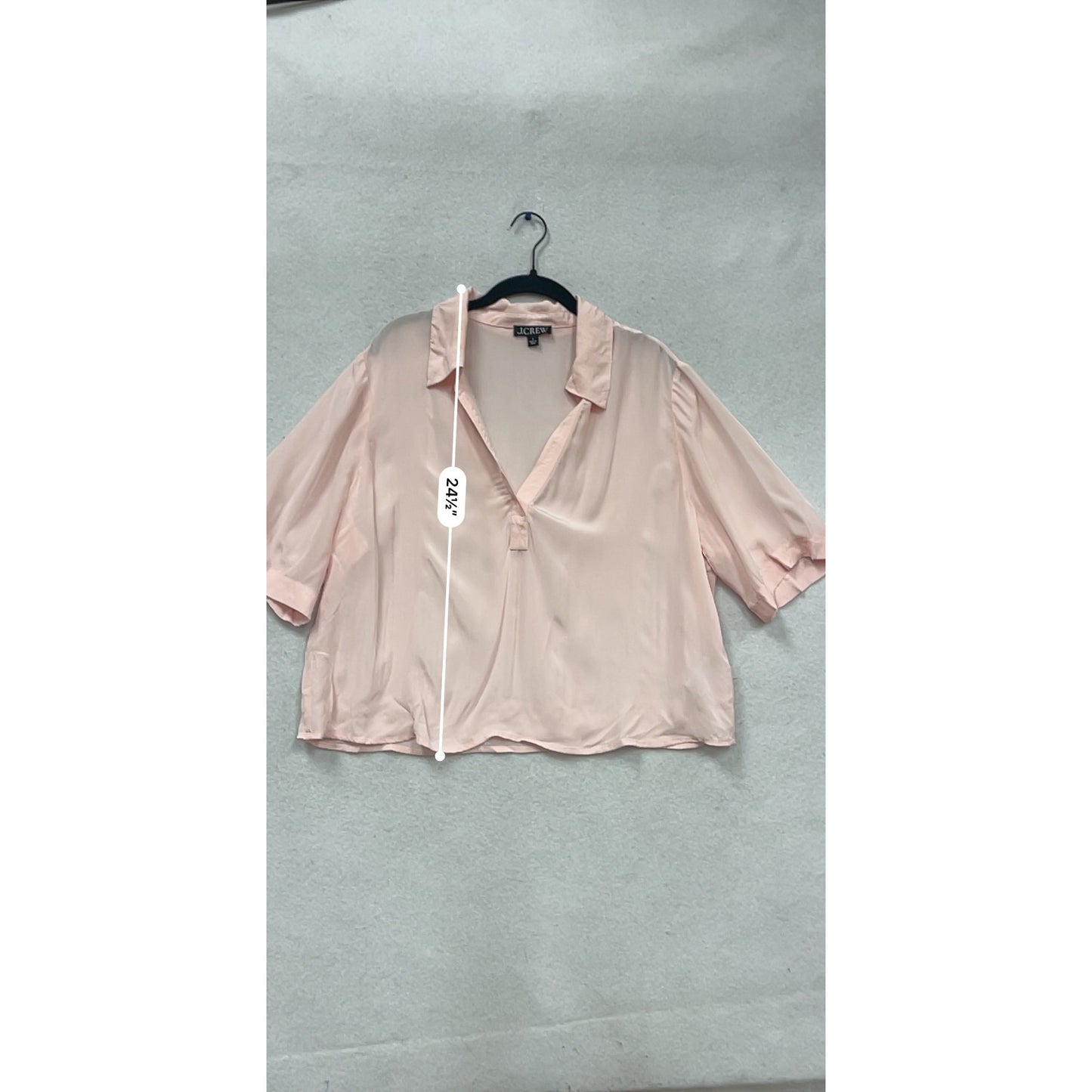 J.Crew Blush Pink V-Neck Blouse Size L #836A