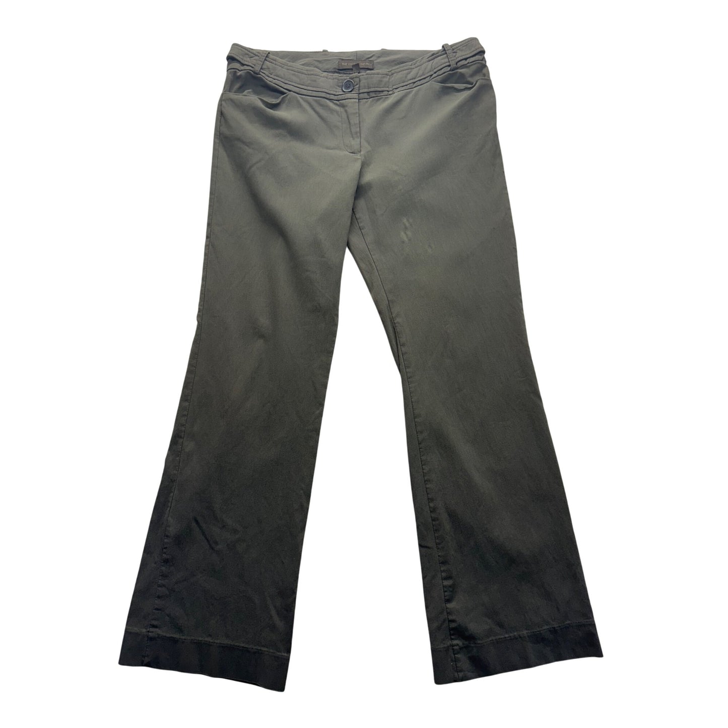 The Limited Olive Green Trousers Size 12 Straight Fit Cotton Blend 444B