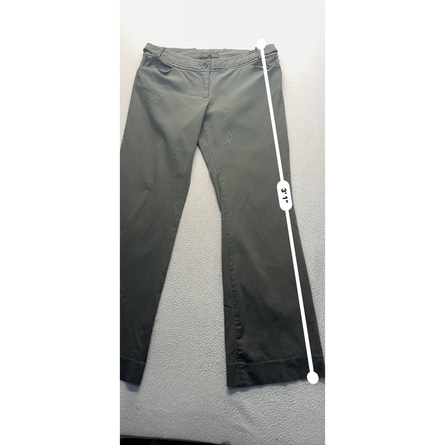 The Limited Olive Green Trousers Size 12 Straight Fit Cotton Blend 444B