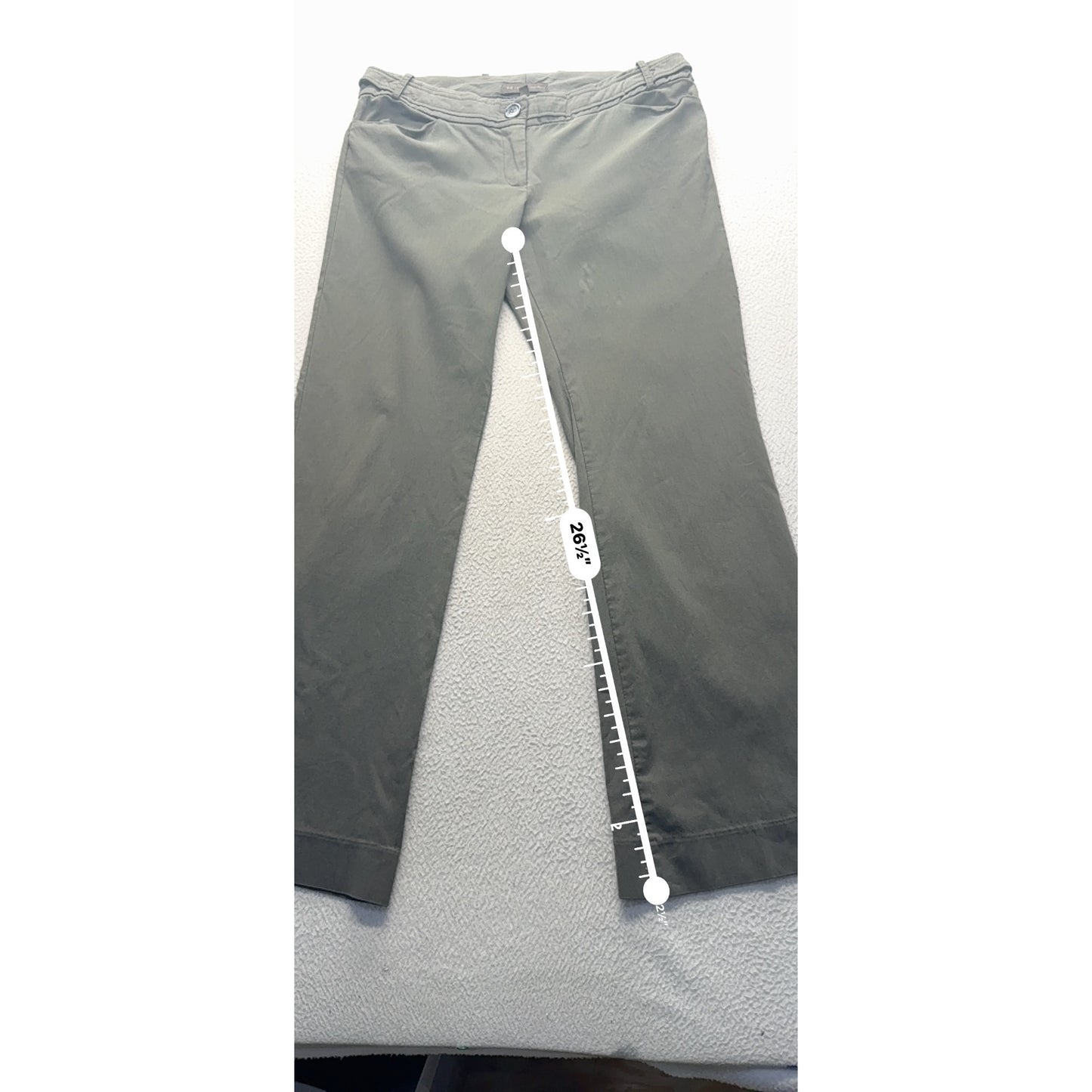 The Limited Olive Green Trousers Size 12 Straight Fit Cotton Blend 444B