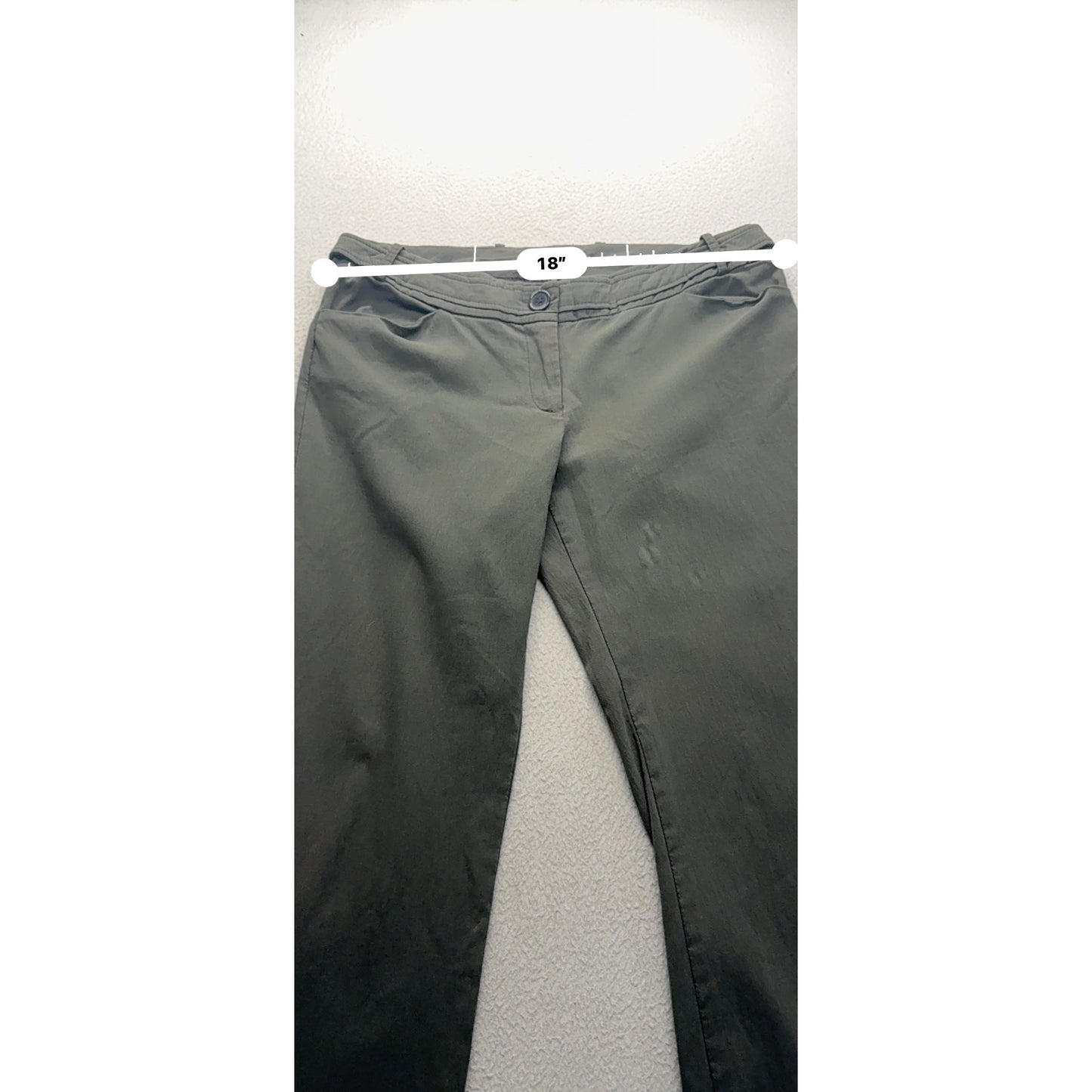 The Limited Olive Green Trousers Size 12 Straight Fit Cotton Blend 444B